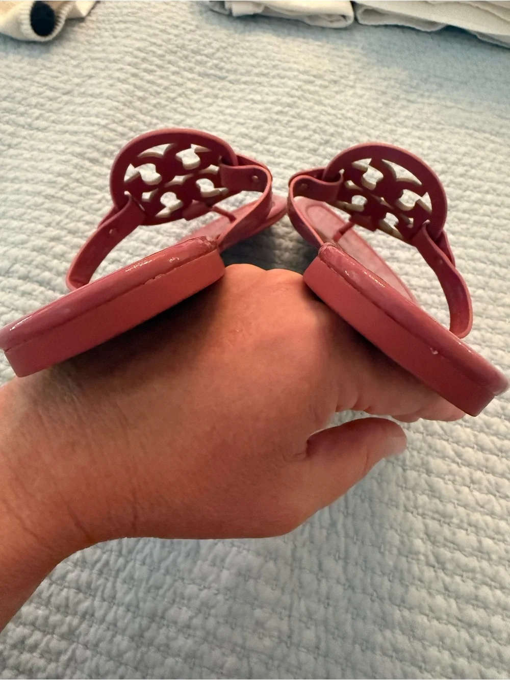 Tory Burch Coral Logo Thong Sandals